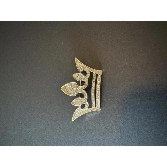 Jewelry - Elegant Crown Brooch with Sparkling Rhinestones